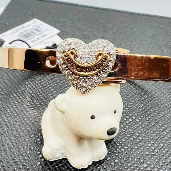NWT Juicy Couture Bow & Heart Pave Bangle Set of 2 - Picture 7 of 9